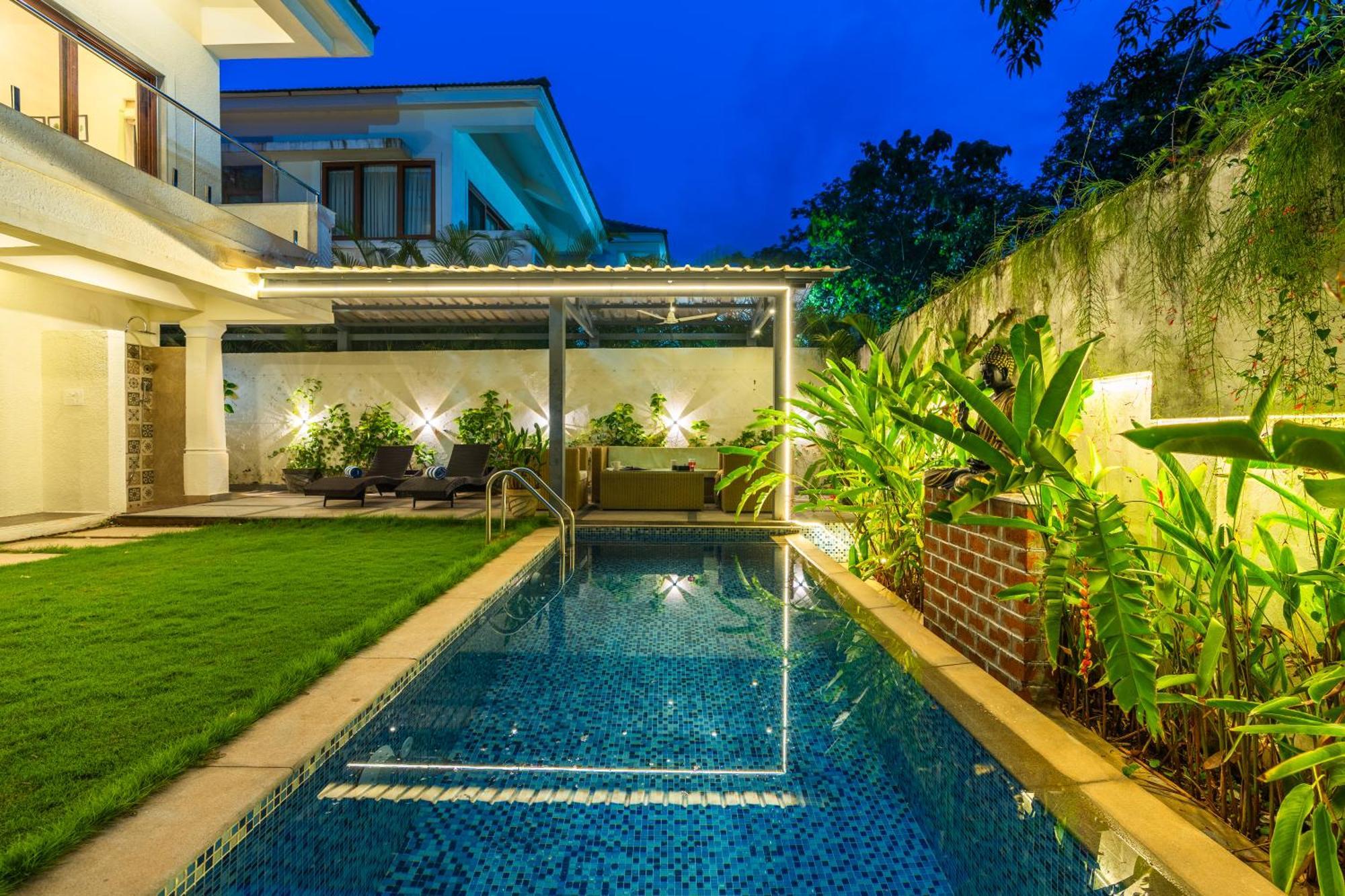 Elivaas 3 Bhk With Pvt Pool - Azalea Villa Siolim Exterior photo